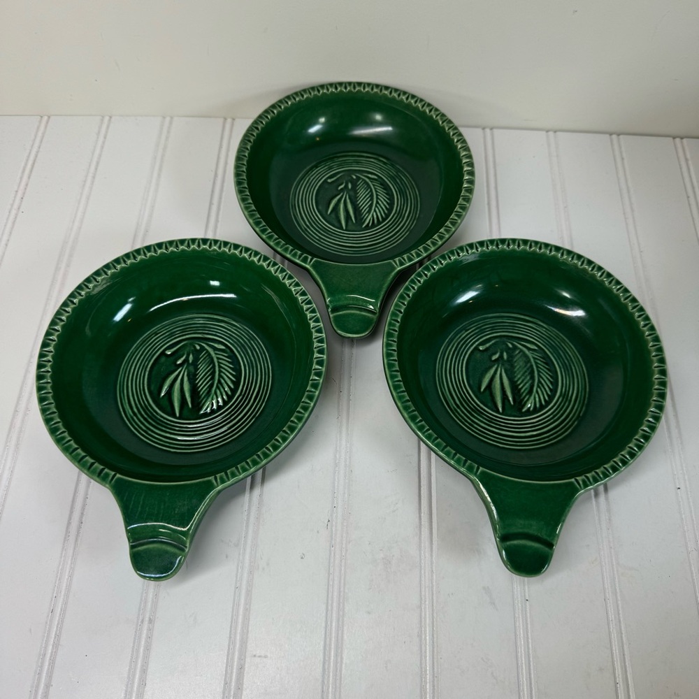 Vintage green Ernest Sohn Pottery bowls